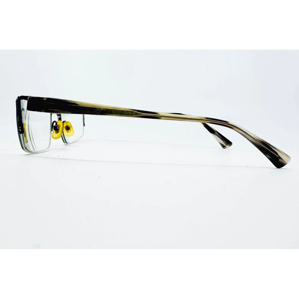 Kio Yamato Eyeglasses Womens Silver Black Titanium Rectangle 53-19-136 43020